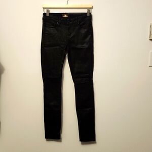 The Castings coated reactive dye black denim mid rise skinny size 27